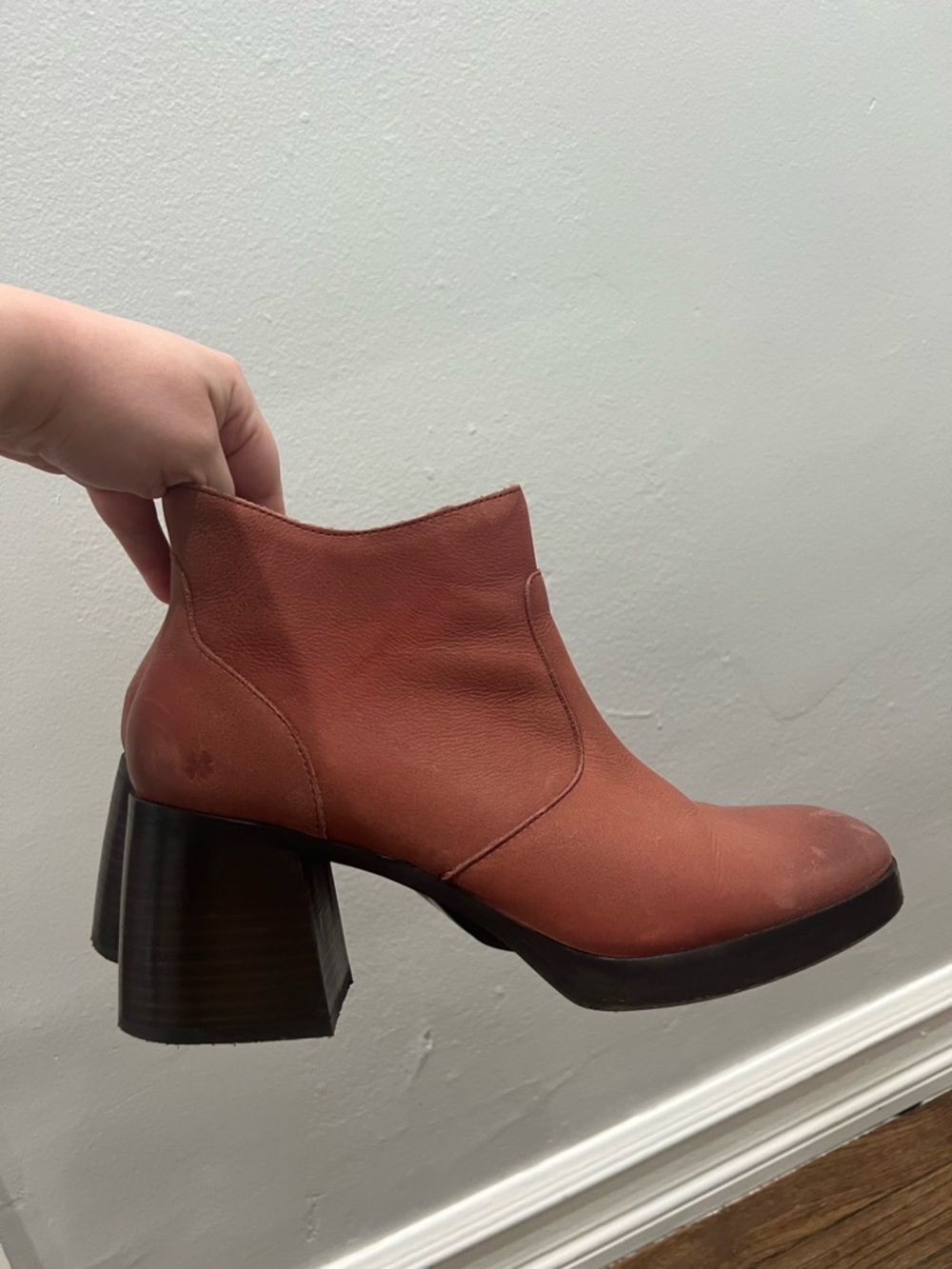 Lucky Brand Women's Rust Brown Leather Ankle Boot